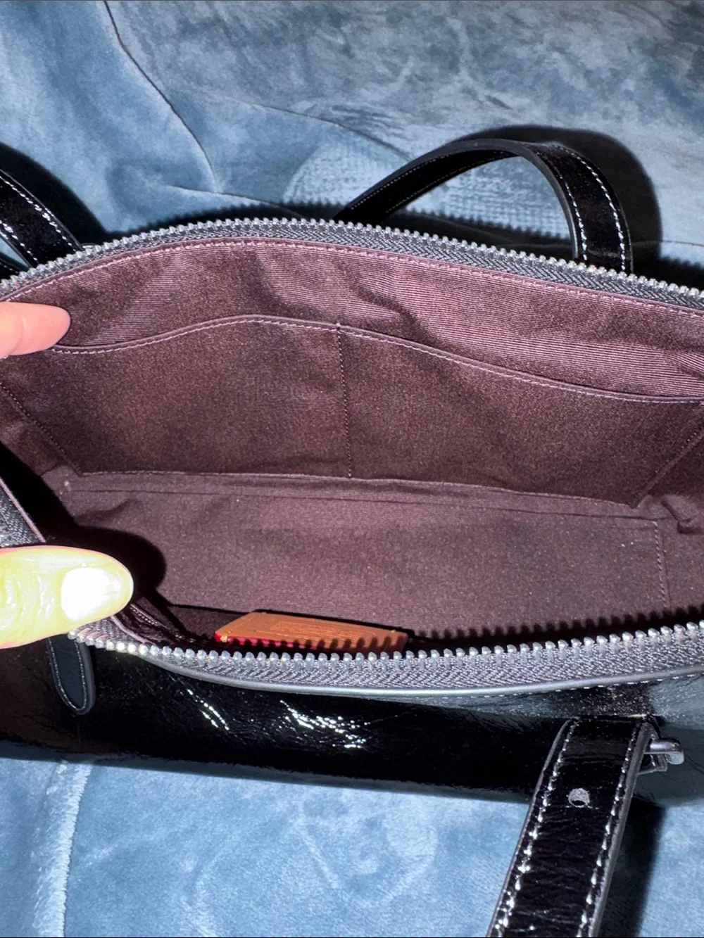 Coach Black crinkled Leather Asher with Double Straps